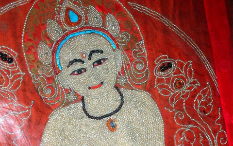 A precious Thangka made of pearls