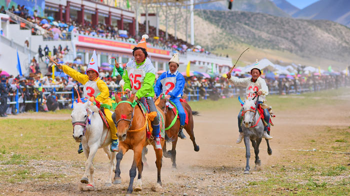 Furious Horse Rcing in Nagchu Horse Racing Festival