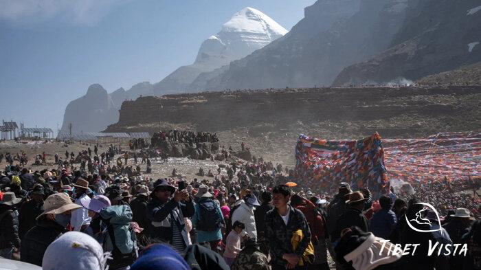 pilgrims visit mount kailash during saga dawa