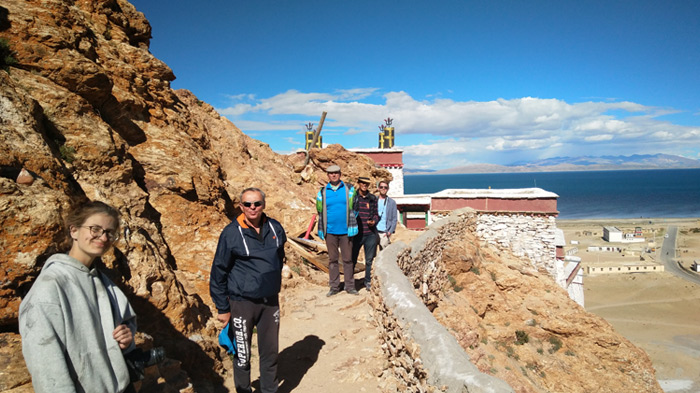 View holy Lake Manasarovar from Chiu Monastery