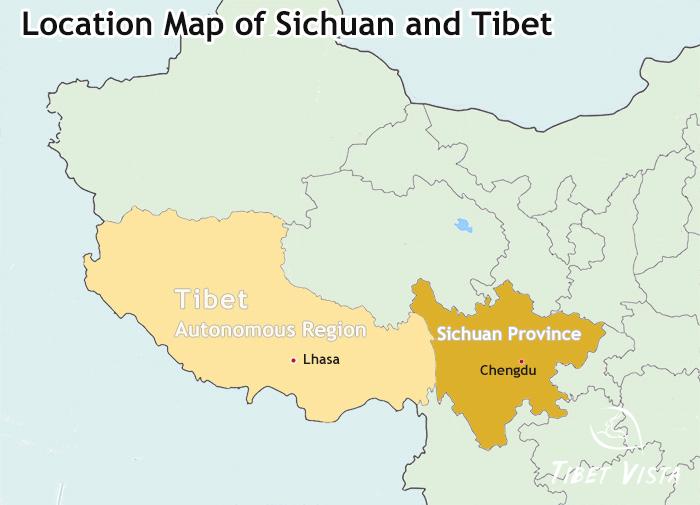 Sichuan Tibet Location Map