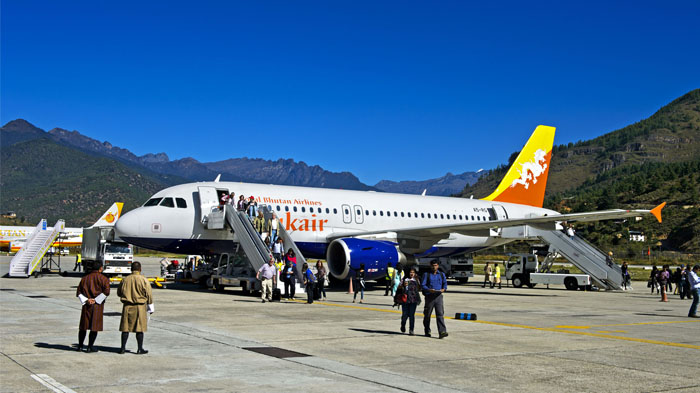 Paro Airport, the major international airport in Bhutan