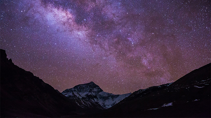Starry skies above the Everest base camp
