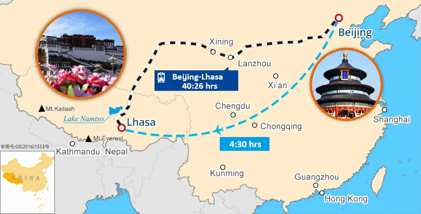 Shanxi Tibet Tour Map