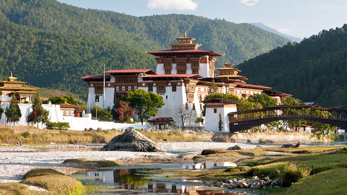 The famous Punakha Dzong in Bhutan