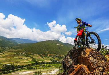 Beautiful scenery during Bhutan mountain bike trail