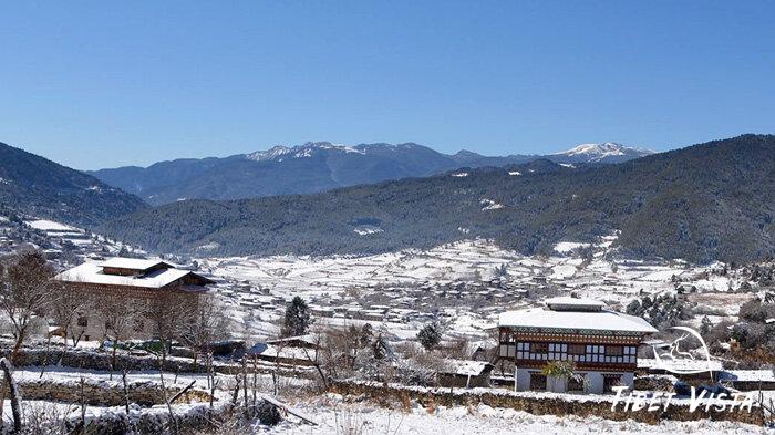 Bumthang Valley Covered in Snow in December