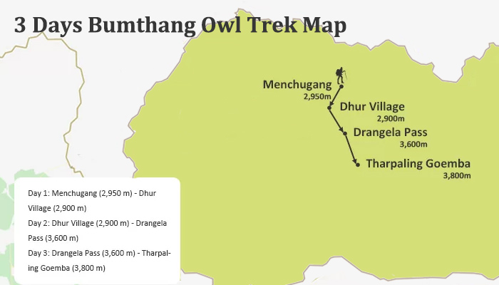 Map of Bumthang Owl Trek