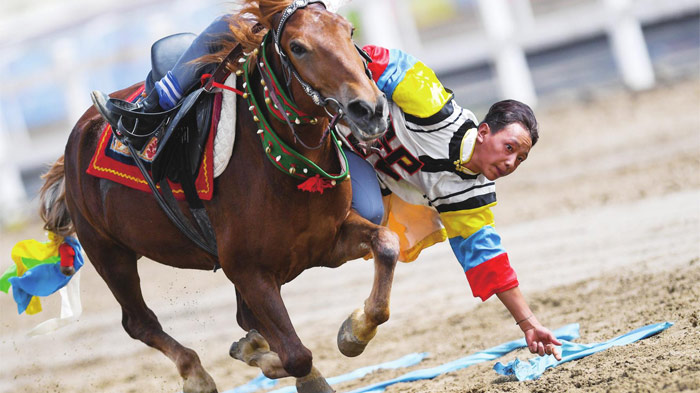 Horse Performance on Lhasa Festival