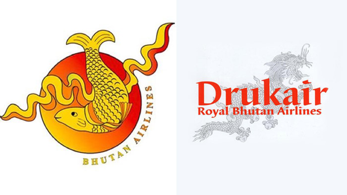 Logo of Druk Air and Bhutan Airlines