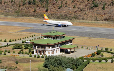 Paro Airport: the major air hub linking Bhutan to the outside world