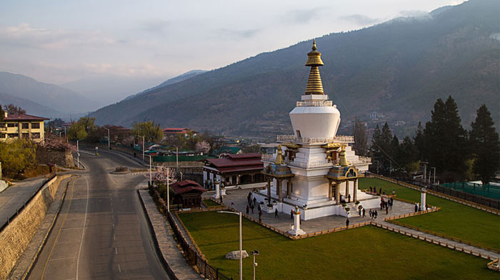 Well-paved road in Thimphu