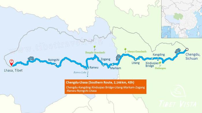 Chengdu to Lhasa Southern Route along the G318
