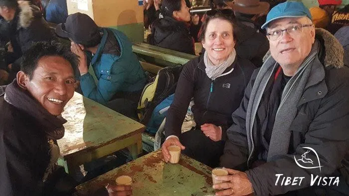 Our local Tibetan guide took our guests to dine in a local Tibetan sweet teahouse