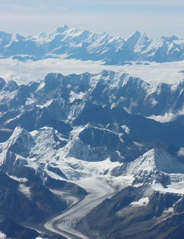 scenery during the flight to Tibet