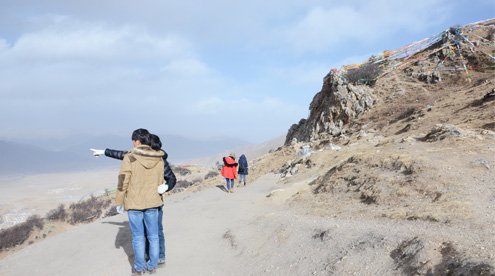 Bird View of Whole Kyichi Valley from Ganden Monastery Mountain