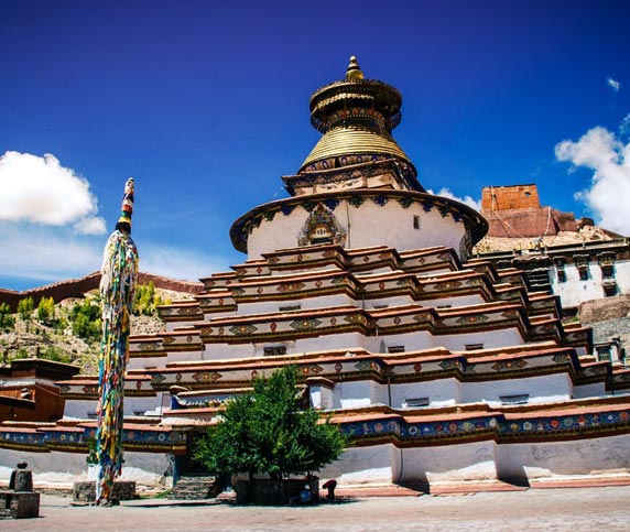 The white Stupa of Kubum Monastery