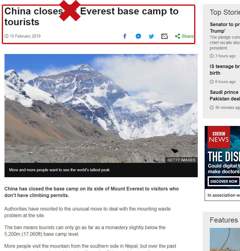 Rumors about Everest Base Camp Closed News from BBC