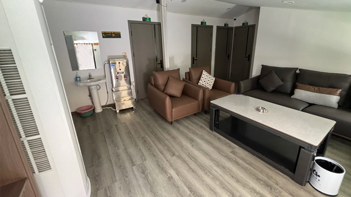 Living area of Everest Tent hotel