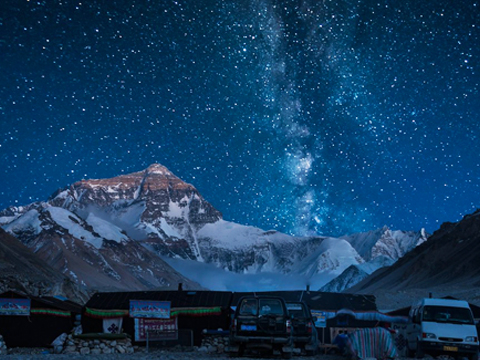 Starry Night at Everest Base Camp in Tibet