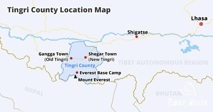 Tingri County Location Map