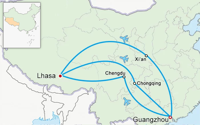 Guangzhou to Lhasa Flight
