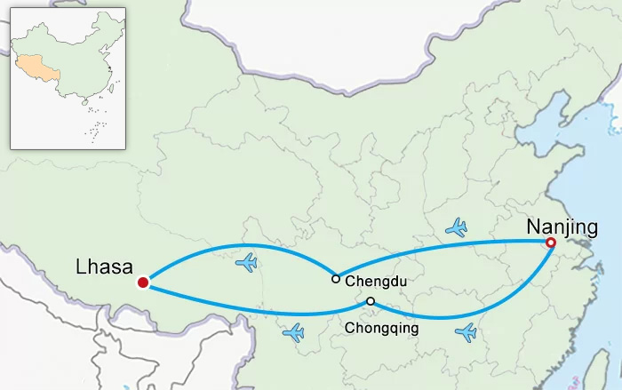 Nanjing to Lhasa Flight
