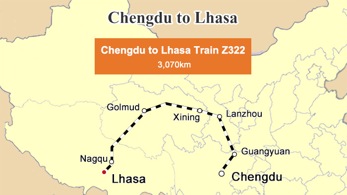 chengdu lhasa train map