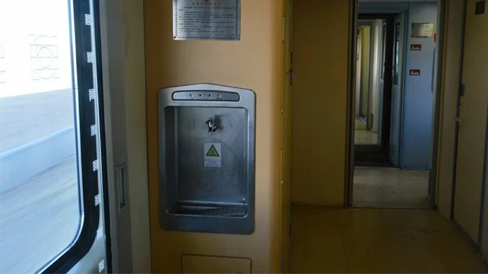 hot water dispenser in the train