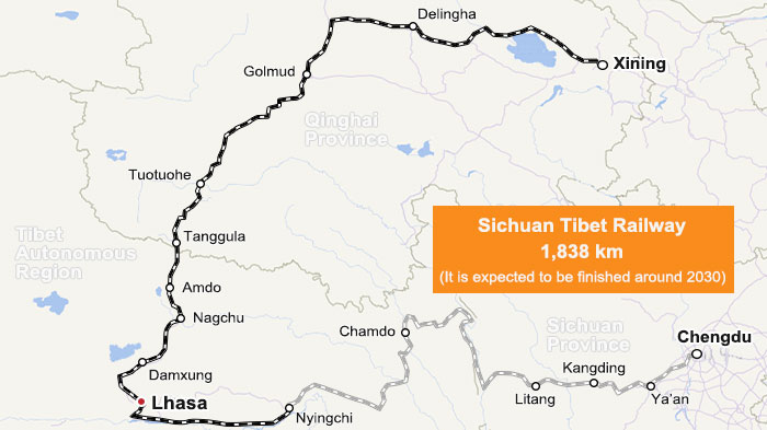 sichuan tibet railway map