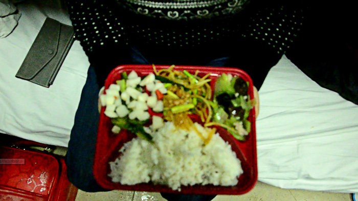 sample of box meal in the train