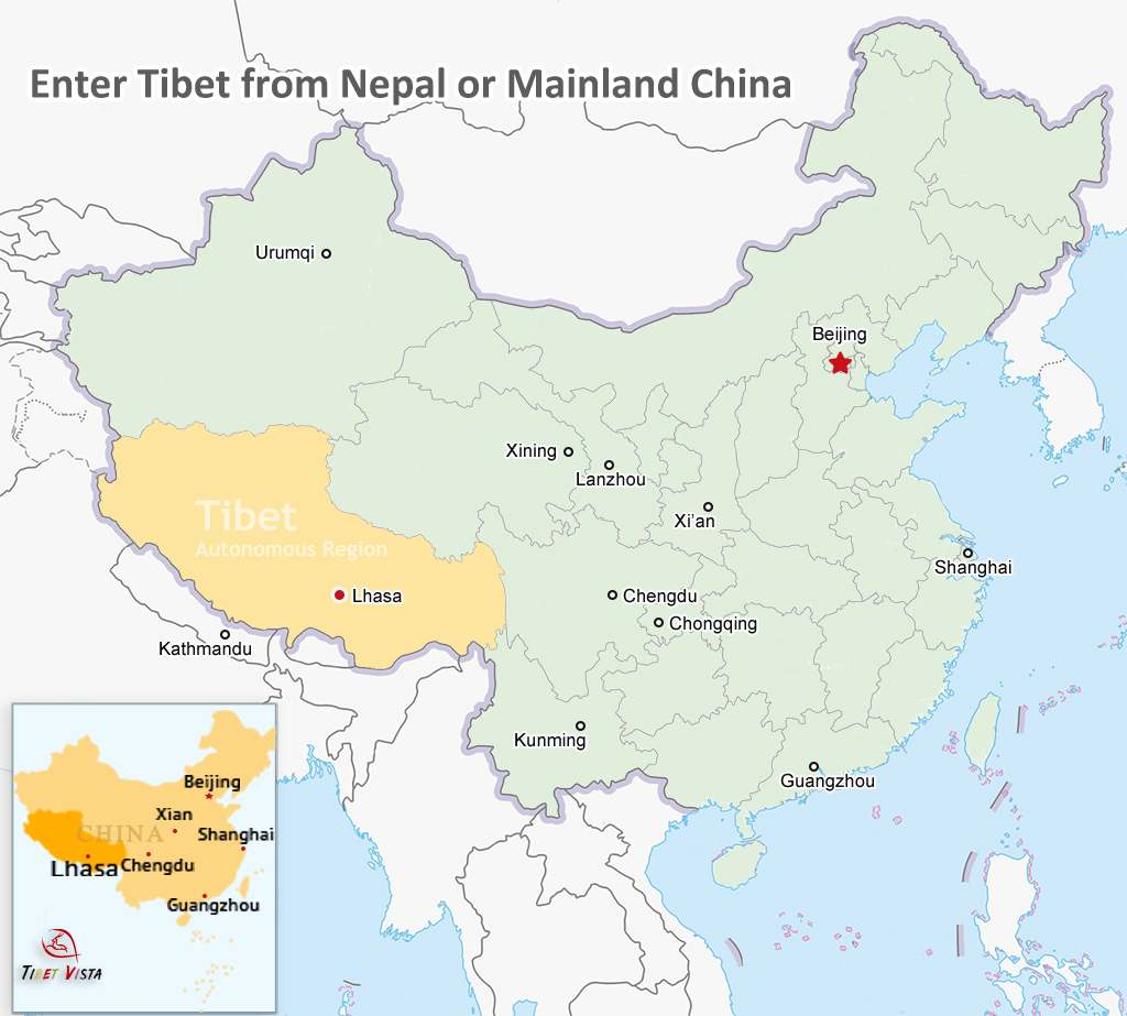 Entering Tibet from Nepal or mainland China