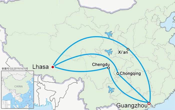 Guangzhou to Lhasa Flight