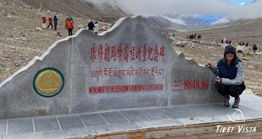 iconic Mount Everest marker