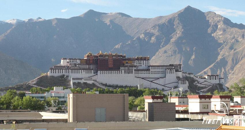 The majestic Potala Palace stands proudly in downtown Lhasa