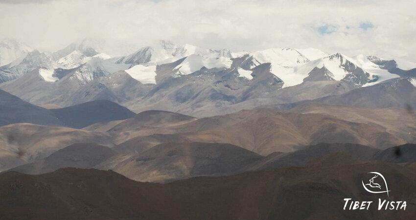 The snow-capped rolling Himalayan Ranges