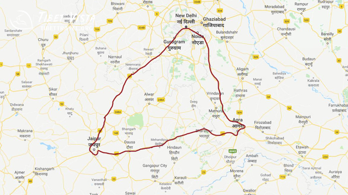 Golden Triangle Route in India