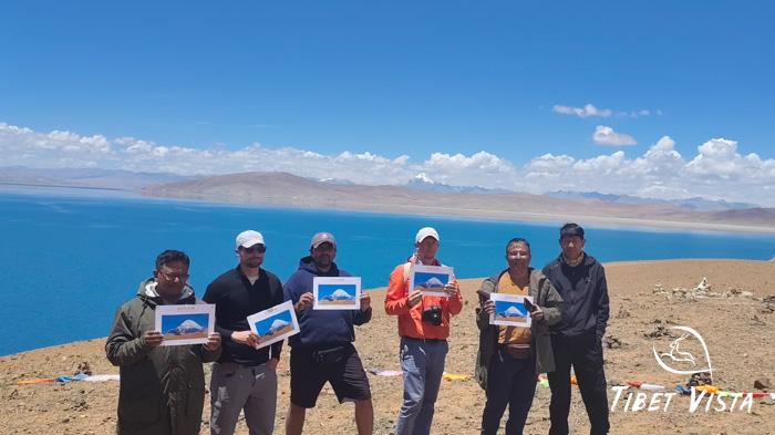Our guests enjoy the serene lake Manasarovar in summer