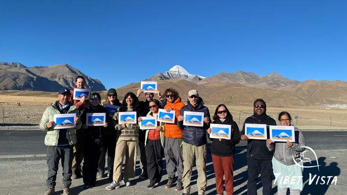 Tourists visiting the sacred Mount Kailash