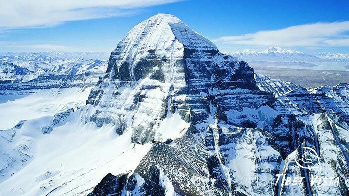 The snow-capped peak of Mount Kailash