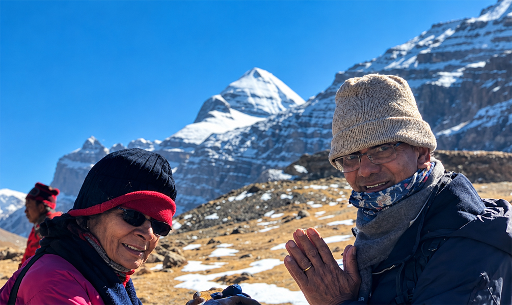 Travelers at Mount Kailash