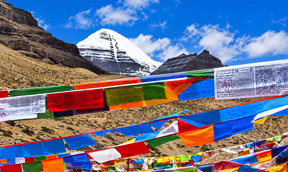 Mount Kailash with Tibetan Prayer Flags