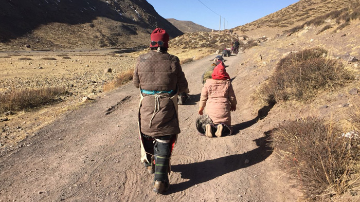 Mount Kailash Pilgrims Prostrate