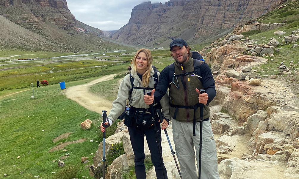 trekking toward Dirapuk Monastery