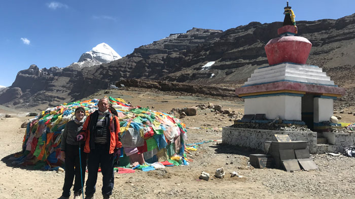 Our guest walking the kora around Mt. Kailash