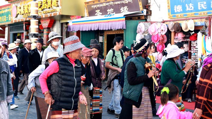 Barkhor Kora and street shops