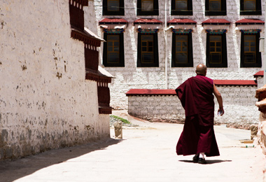 Monk living in Drepung Monastery