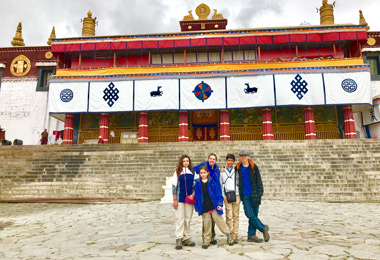 Tibetan family tour to Drepung Monastery