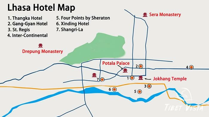 lhasa city hotel map