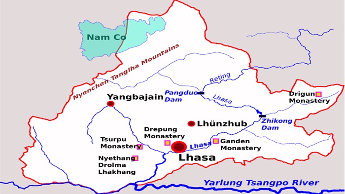 Location of Lhasa River